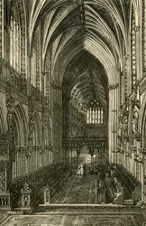Lichfield Cathedral Interiør, ser mod vest, 1898.