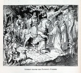 Liudolf beder om sine fædres benådning, 1882