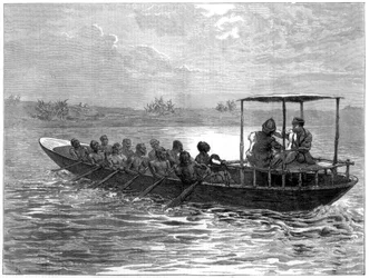 Livingstone og Stanley går fra Ujiji til Rusizi-floden, 1871