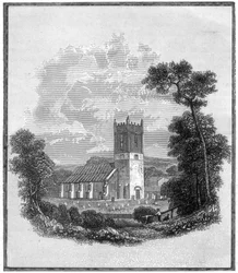 Lord Byrons gravsted, Hucknall Torkard kirke, Nottinghamshire, 1888