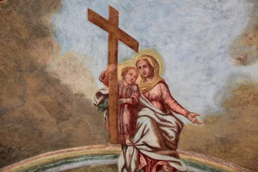 Loreto kirke fresco: Maria, Jesus og korset Prag Tjekkiet