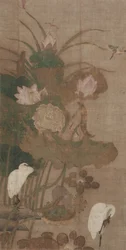 Lotus, insekter og fugle, 1800-tallet.
