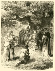 Louis IX, Dispensing Justice in the Forest of Vincennes, 13. århundrede, 1890.