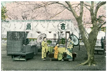 Frokoststand i en offentlig park, Japan, 1904