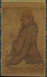 Luohan med en hvid abe, sent Ming eller tidligt Qing-dynasti, 1600-tallet.