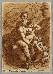 Madonna og barn med St. Anna og lam, efter Leonardo