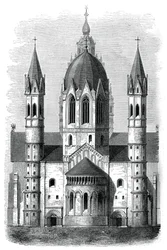 Mainz katedral, Rhinen, Tyskland, 12. og 13. århundrede, 1870