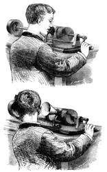 At lave en optagelse med og lytte til den første Edison Phonograph, 1878