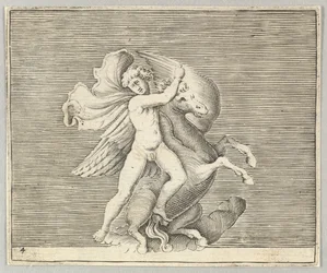 Man Gripling with Winged Horse, udgivet ca. 1599-1622.