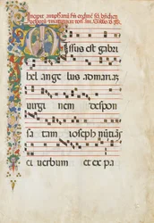 Manuskriptblad med Johannes evangelisten og Johannes Døberen i et..., 2. halvdel 15. e.kr.