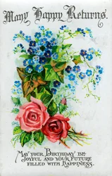 Mange tillykke, fødselsdagskort, c1921