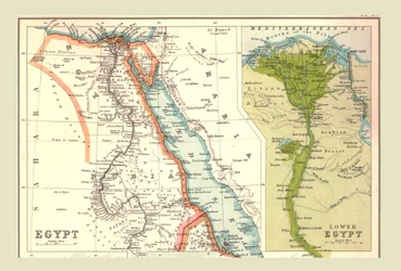 Kort over Egypten, 1902.