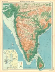 Kort over Indien - det sydlige afsnit