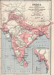 Kort over Indien i 1856 1906.