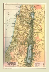 Kort over Palæstina, oldtid og moderne tid, 1902