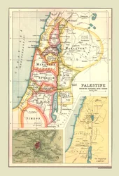 Kort over Palæstina, viser inddeling i stammer, 1902.