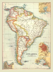 Kort over Sydamerika, 1902.