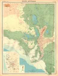 Kort over det sydlige Australien