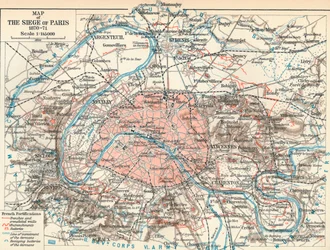 Kort over belejringen af Paris, 1870-71, 1907
