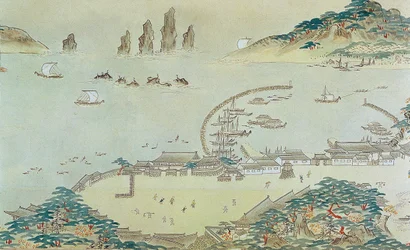 Kort over Choryang Waegwan og dets omkringliggende område i Busan under Joseon..., 1800-tallet.