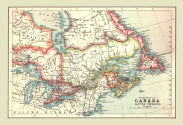 Kort over Canadas herredømme, østlige provinser, 1902.