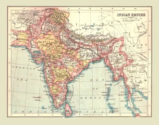 Kort over det indiske imperium, 1902.