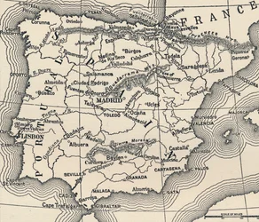 Kort over den spanske kampagne, c1807-1814, 1896