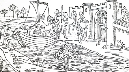 Marco Polo og hans onkler ankommer til Hormuz.