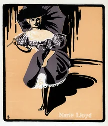 Marie Lloyd 1870-1922, engelsk music hall-sangerinde, slutningen af det 19. århundrede