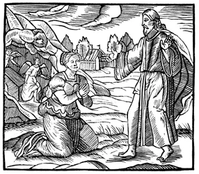 Maria Magdalene ser åbenbaringen af den opstandne Jesus Kristus, c1500