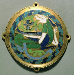Medaljon forestillende en drage, fransk, fra Conques