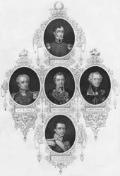 Medaljonportrætter af britiske militærfigurer, midten af det 19. århundrede.