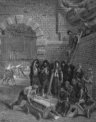 Mænd, der tager en pause fra at oplade replikkerne, Lambeth Gasworks, 1872