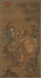 Reparation af tøj i den tidlige morgensol, Ming-dynastiet, 15.-16. århundrede.