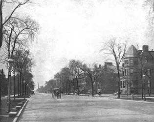 Michigan Avenue, kigger mod syd, Chicago, Illinois, USA, c1900.
