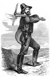 Mineprospektør i de californiske guldmarker, 1853