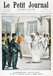 Marokkansk ambassade, chefambassadøren, der hilser det franske flag, 1901