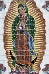 Mosaik af Vor Frue af Guadalupe i Nombre de Dios mission, Saint Augustine, USA