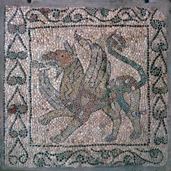 Mosaik af en griffon i kirken San Giovanni Evangelista, 1200-tallet