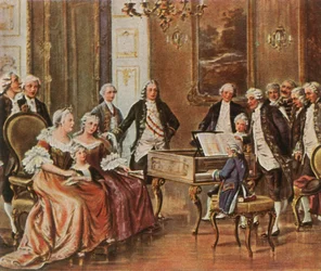 Mozart spiller for kejserinde Maria Theresia, 1. oktober 1762, 1936
