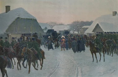Napoleon forlader den franske hær ved Smorgoni, 1812, 1896.