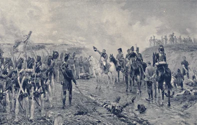 Napoleon og den gamle garde før Waterloo, 1815, 1896