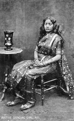 Indfødt dansepige, Indien, begyndelsen af det 20. århundrede