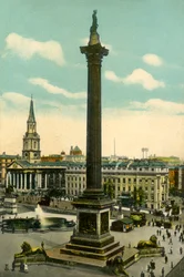 Nelsons Column og Trafalgar Square, London, c1910.