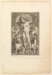 Neptun mellem to havheste, ca. 1560-80.