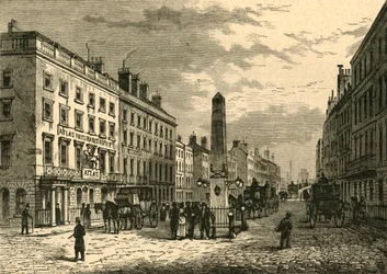 New Bridge Street og Obelisken i 1755, 1897.