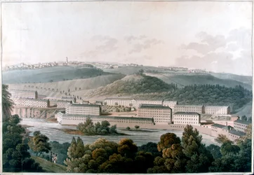 New Lanark Mills, Skotland, c1815