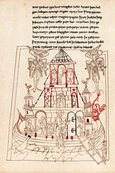 Noahs Ark i form af et vikingeskib med dragebov, 10. århundrede