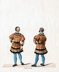 Adelsmand, kostumedesign til Shakespeares skuespil, Henry VIII, 1800-tallet