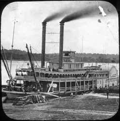 Northern Line Packet Company hjuldamper Lake Superior, USA, c1870